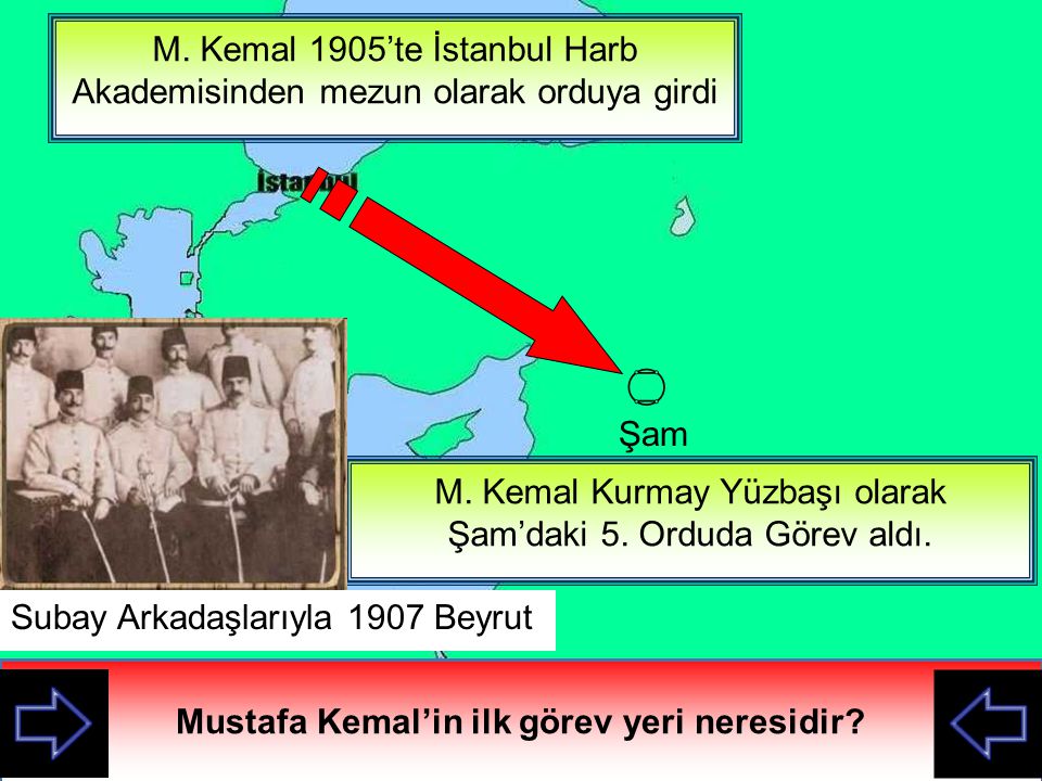 Mustafa Kemal’in ilk görev yeri neresidir