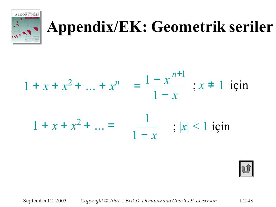 Appendix/EK: Geometrik seriler
