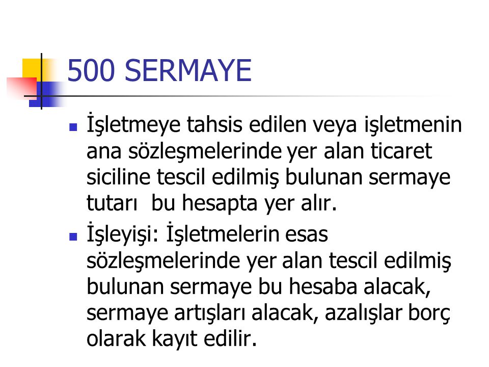 500 SERMAYE