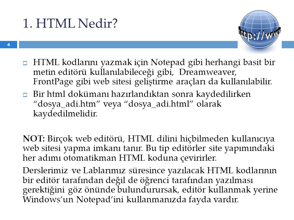 1. HTML Nedir