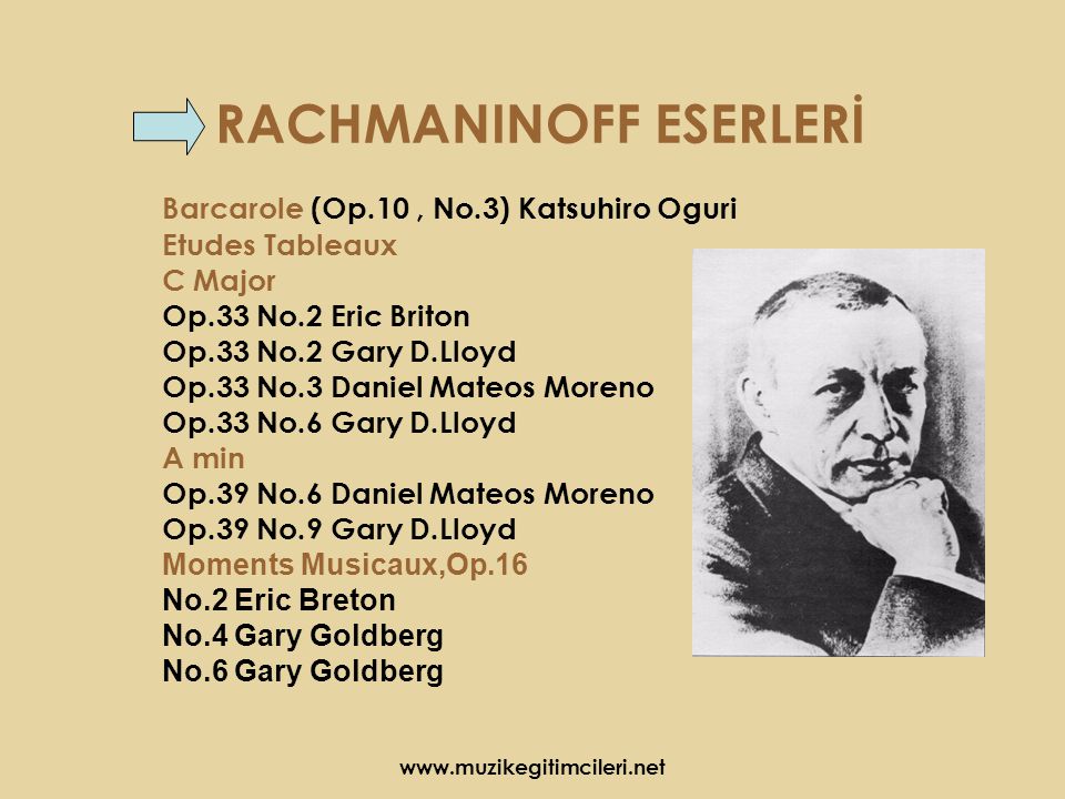 RACHMANINOFF ESERLERİ