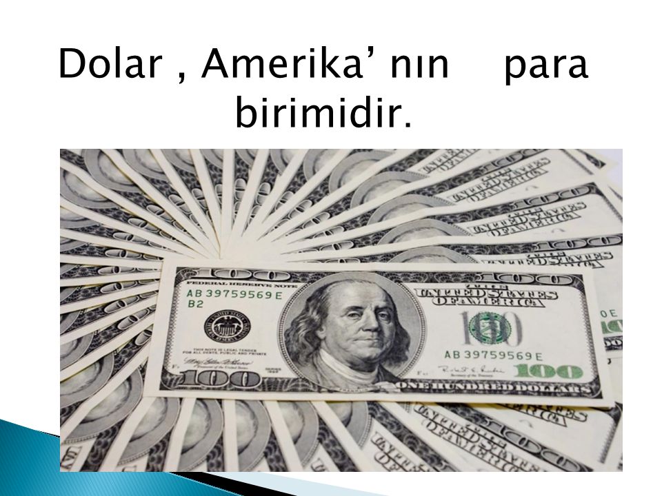 Dolar , Amerika’ nın , para birimidir.