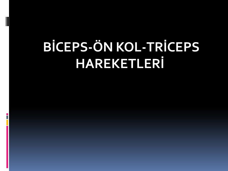 BİCEPS-ÖN KOL-TRİCEPS HAREKETLERİ