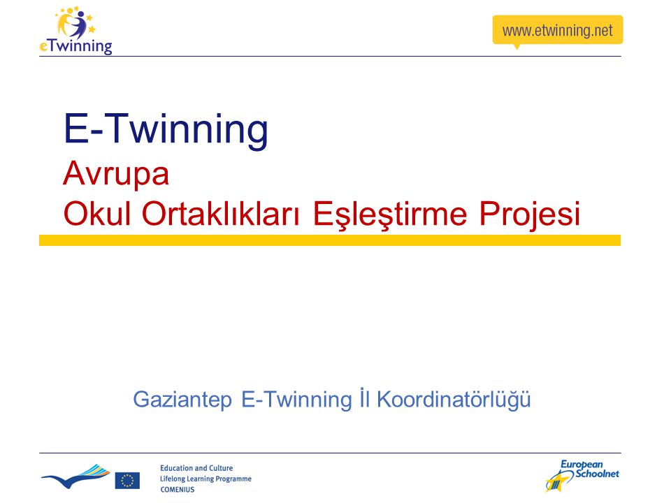 E-Twinning Avrupa Okul Ortaklıkları Eşleştirme Projesi