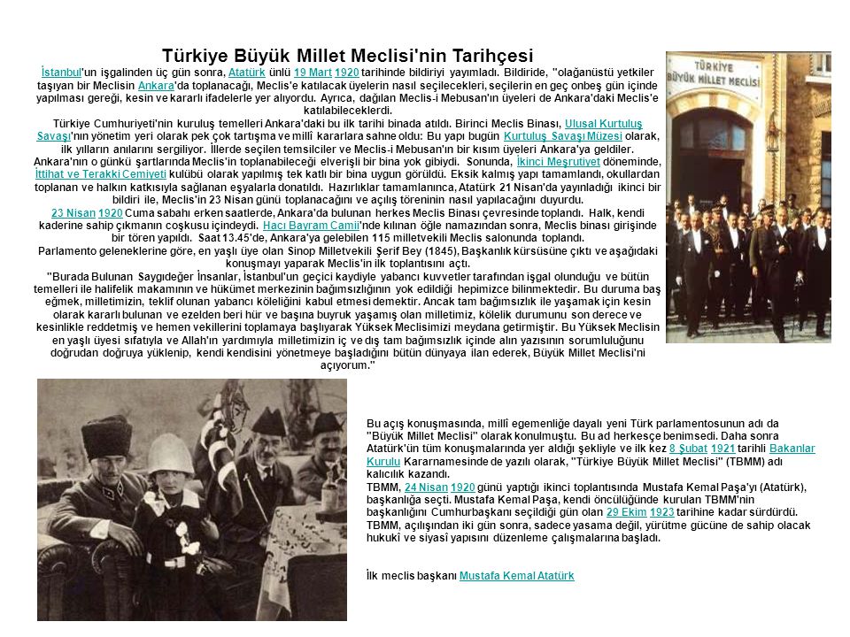 Türkiye Büyük Millet Meclisi nin Tarihçesi