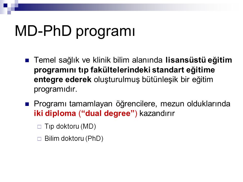 MD-PhD programı