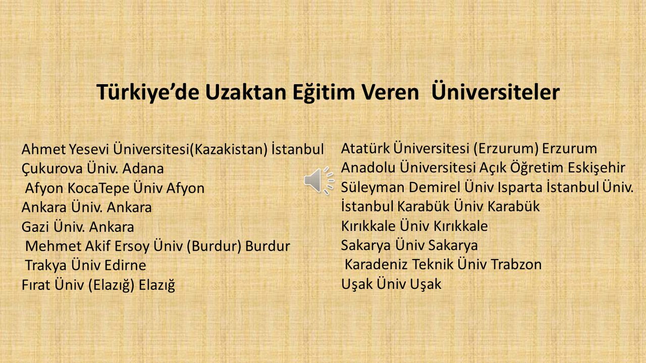 Türkiye’de Uzaktan Eğitim Veren Üniversiteler