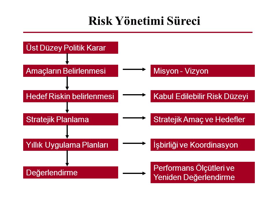 Risk Yönetimi Süreci Üst Düzey Politik Karar Amaçların Belirlenmesi