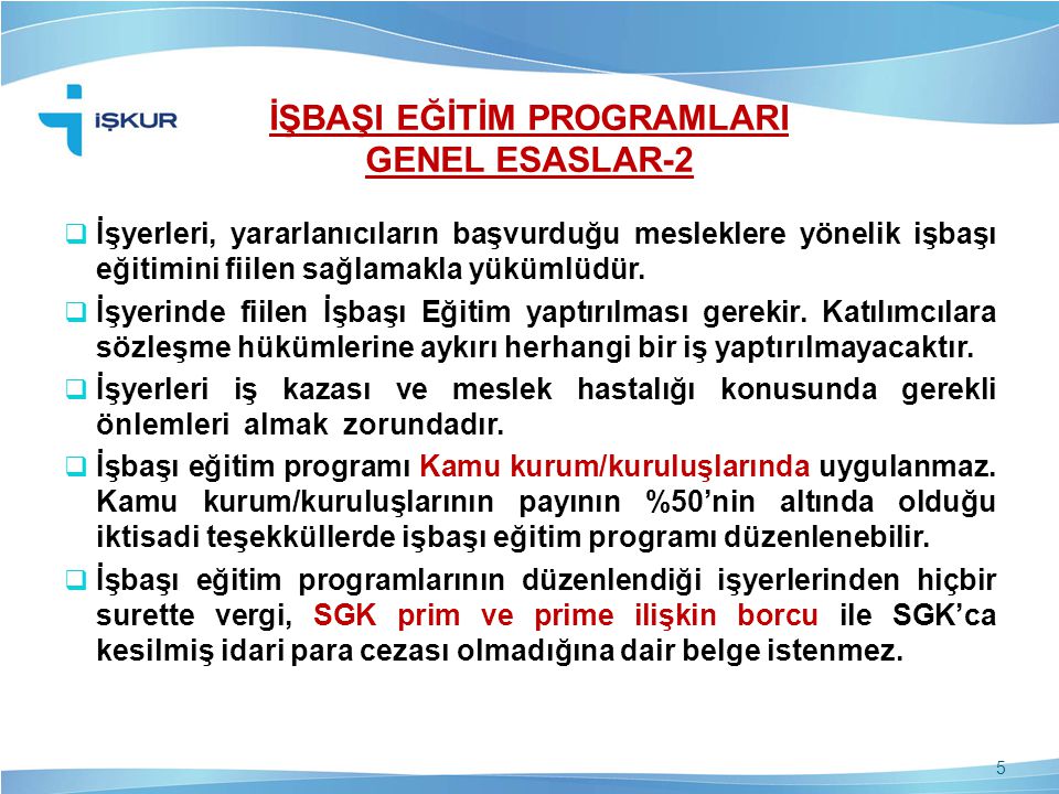 İŞBAŞI EĞİTİM PROGRAMLARI GENEL ESASLAR-2