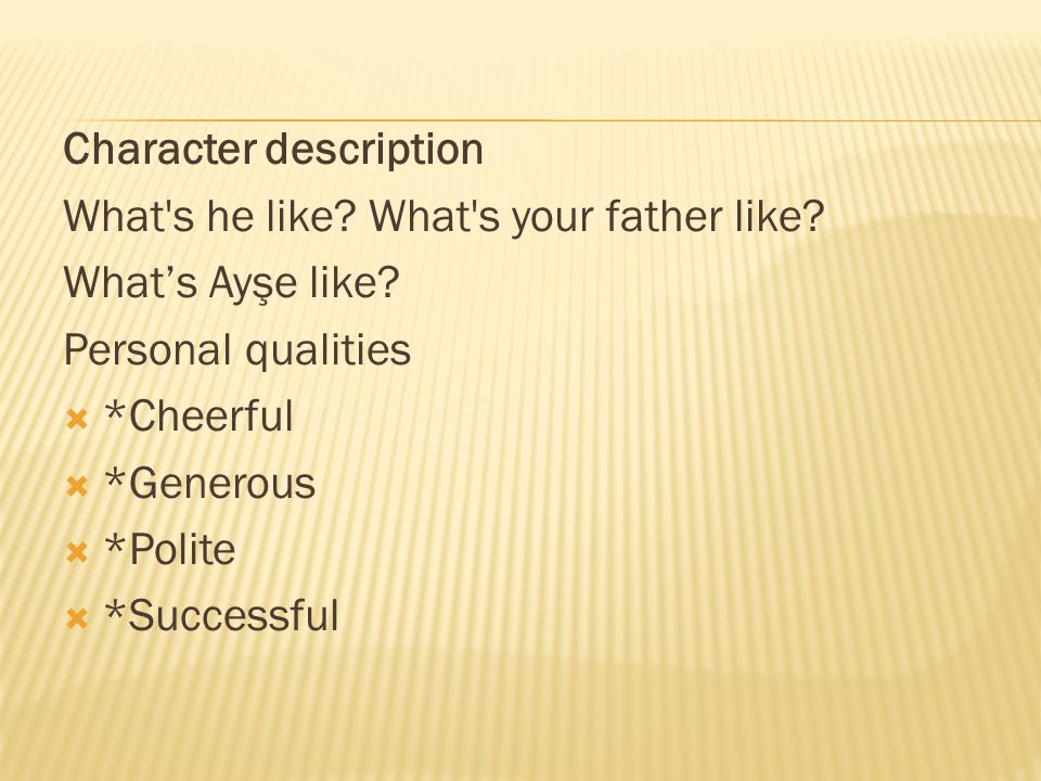 Character description