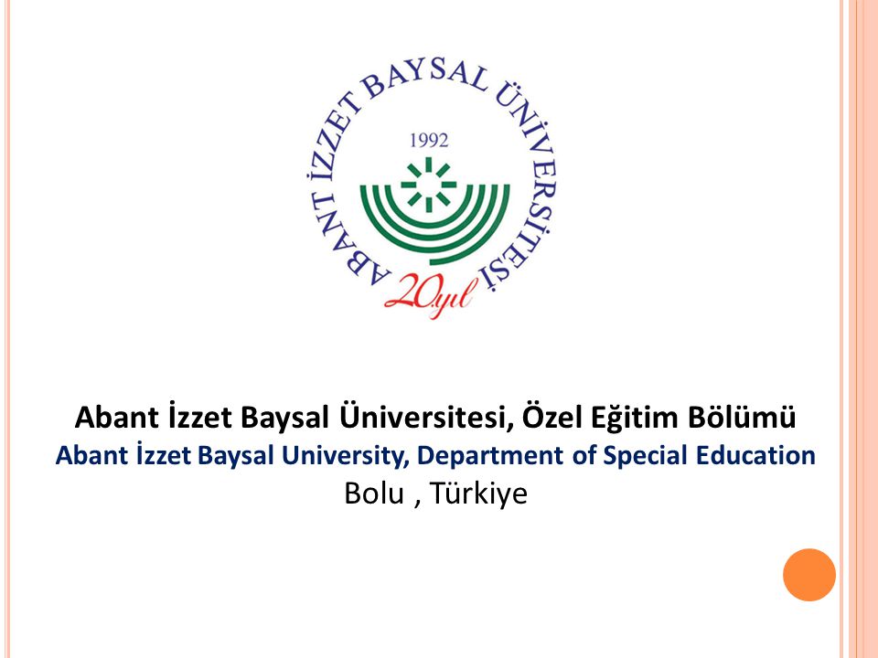 Abant İzzet Baysal Üniversitesi, Özel Eğitim Bölümü
