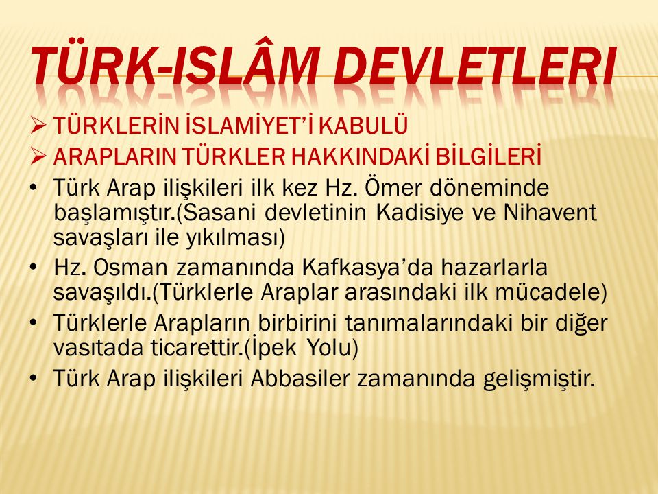 Türk-islâm devletleri
