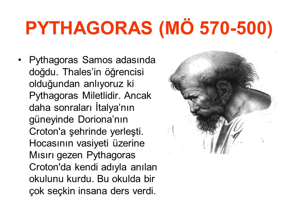 PYTHAGORAS (MÖ 570‑500)