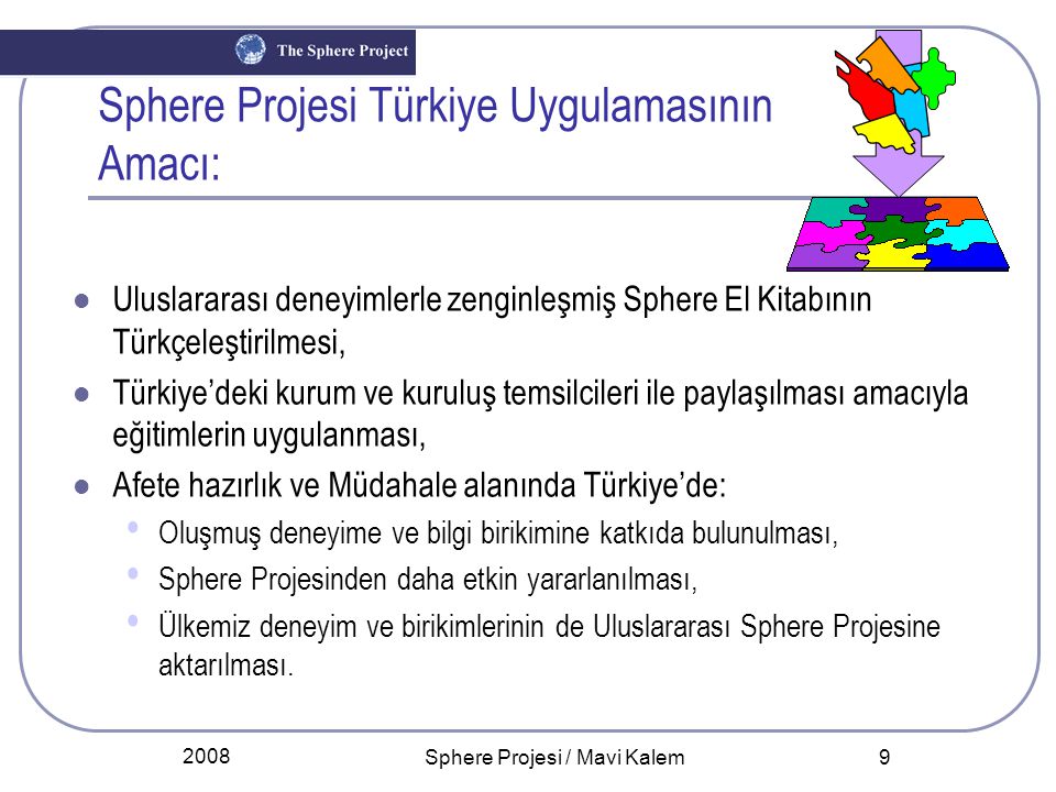 Sphere Projesi Türkiye Uygulamasının Amacı: