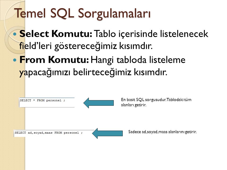 Temel SQL Sorgulamaları