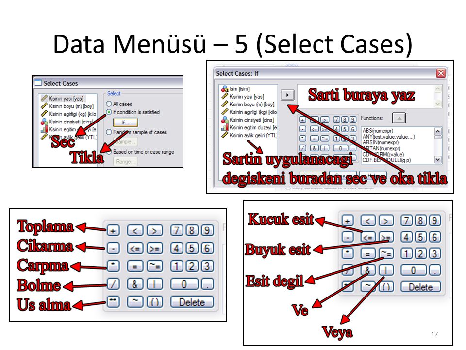 Data Menüsü – 6 (Select Cases)