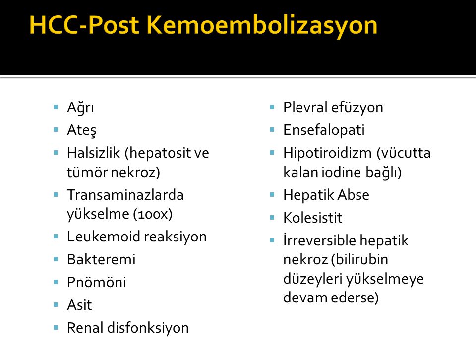 HCC-Post Kemoembolizasyon