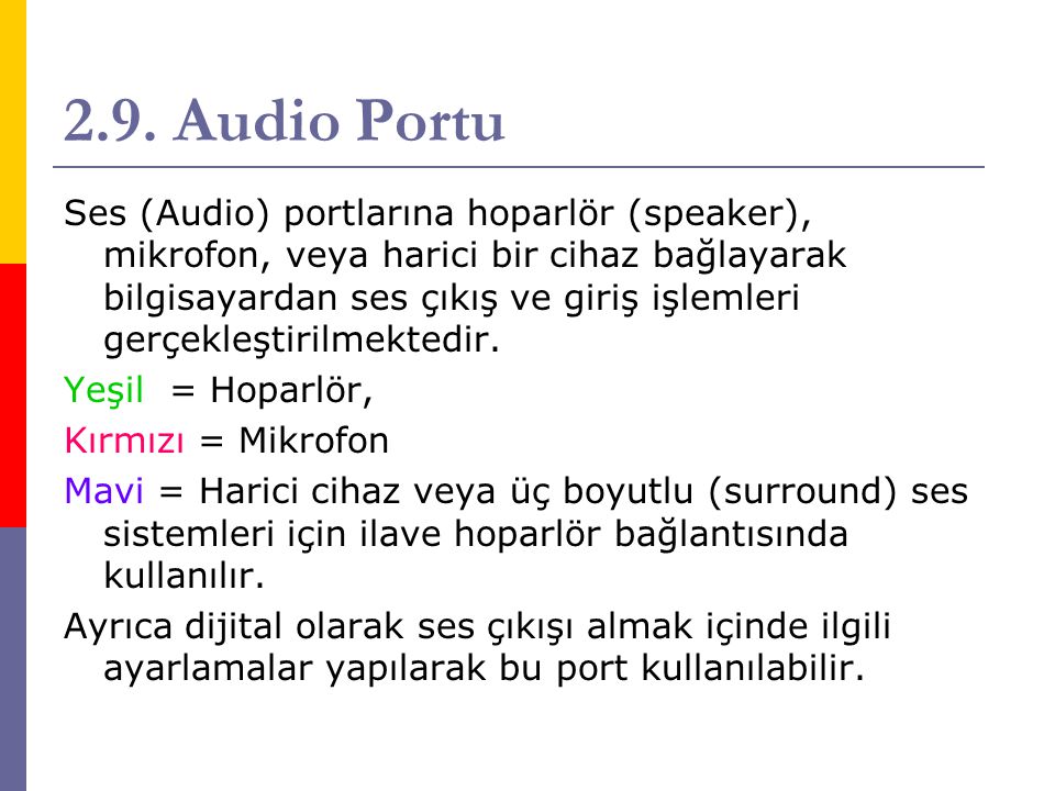 2.9. Audio Portu
