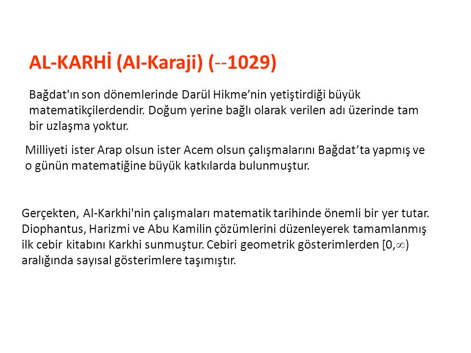 AL-KARHİ (AI-Karaji) (--1029)