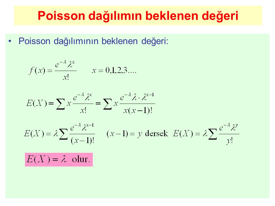 Poisson dağılımın beklenen değeri