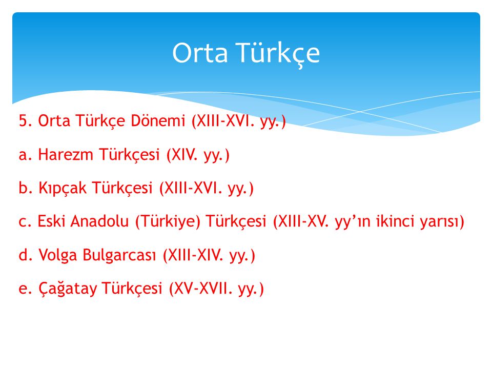 Orta Türkçe