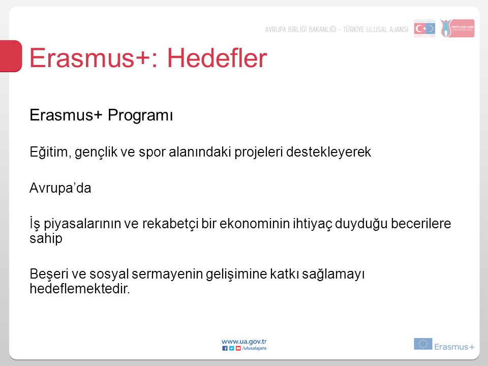 Erasmus+: Hedefler Erasmus+ Programı