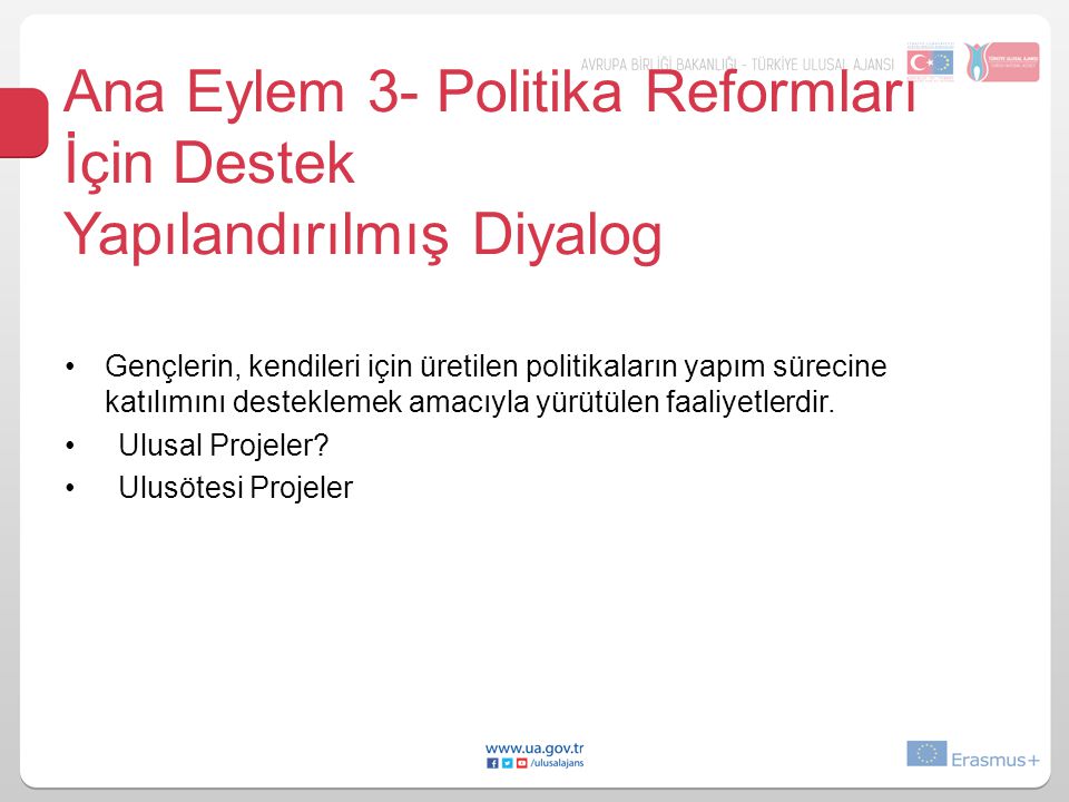 Ana Eylem 3- Politika Reformları İçin Destek Yapılandırılmış Diyalog