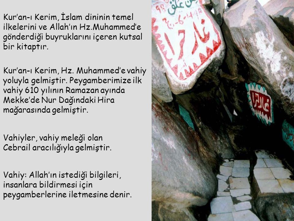 Kur’an-ı Kerim, İslam dininin temel ilkelerini ve Allah’ın Hz
