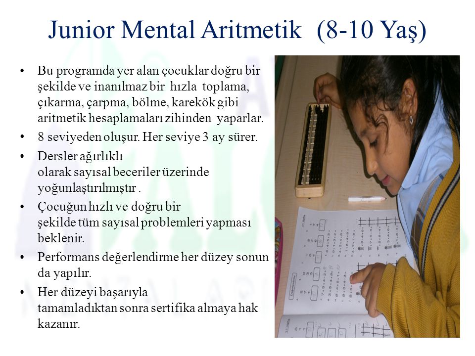 Junior Mental Aritmetik (8-10 Yaş)