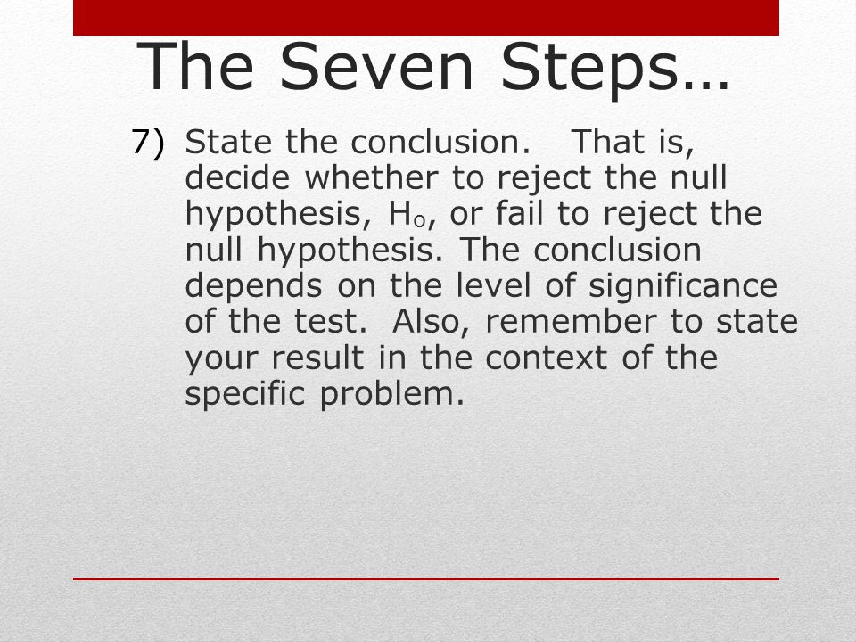 The Seven Steps…