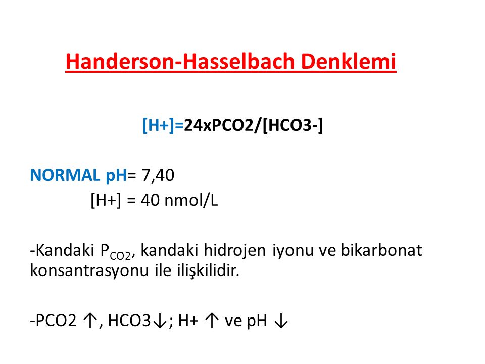 Handerson-Hasselbach Denklemi