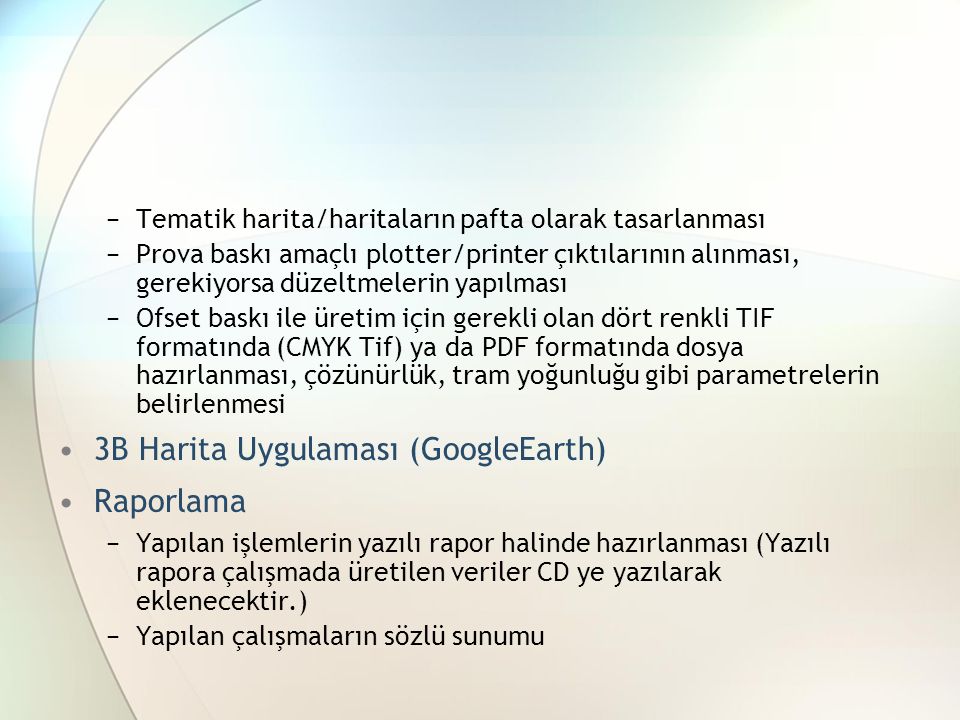 3B Harita Uygulaması (GoogleEarth) Raporlama