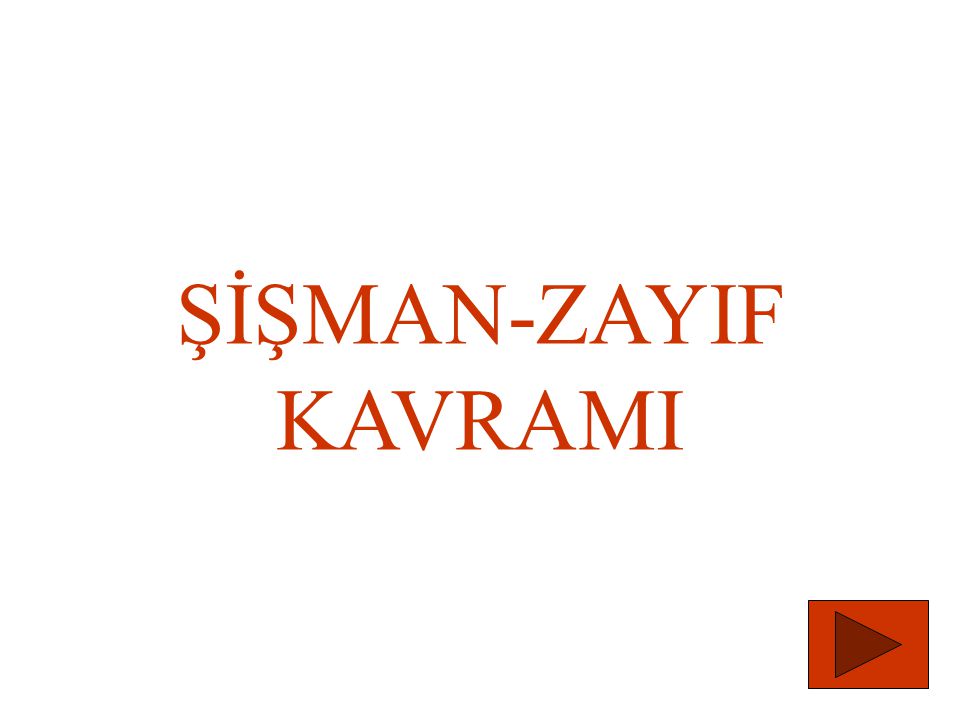 ŞİŞMAN-ZAYIF KAVRAMI