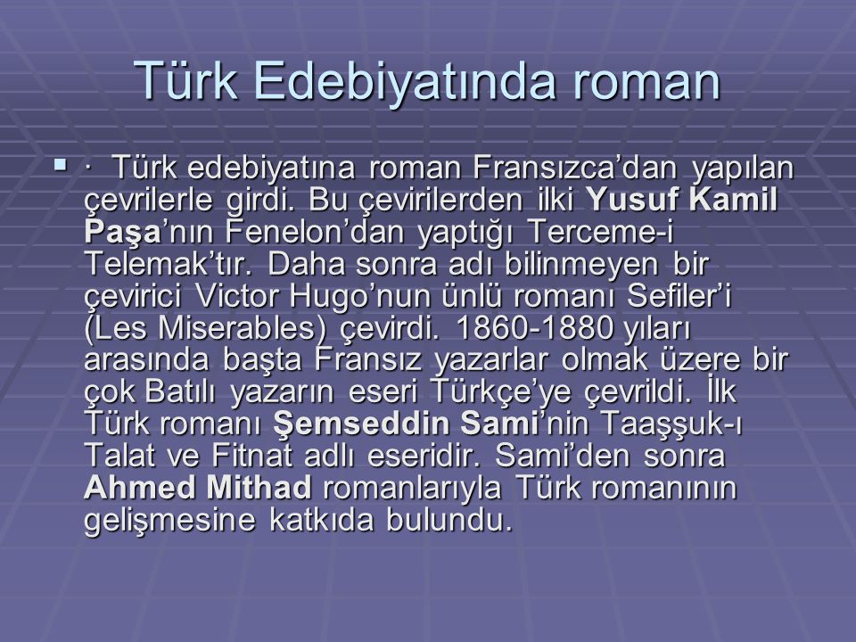 Türk Edebiyatında roman