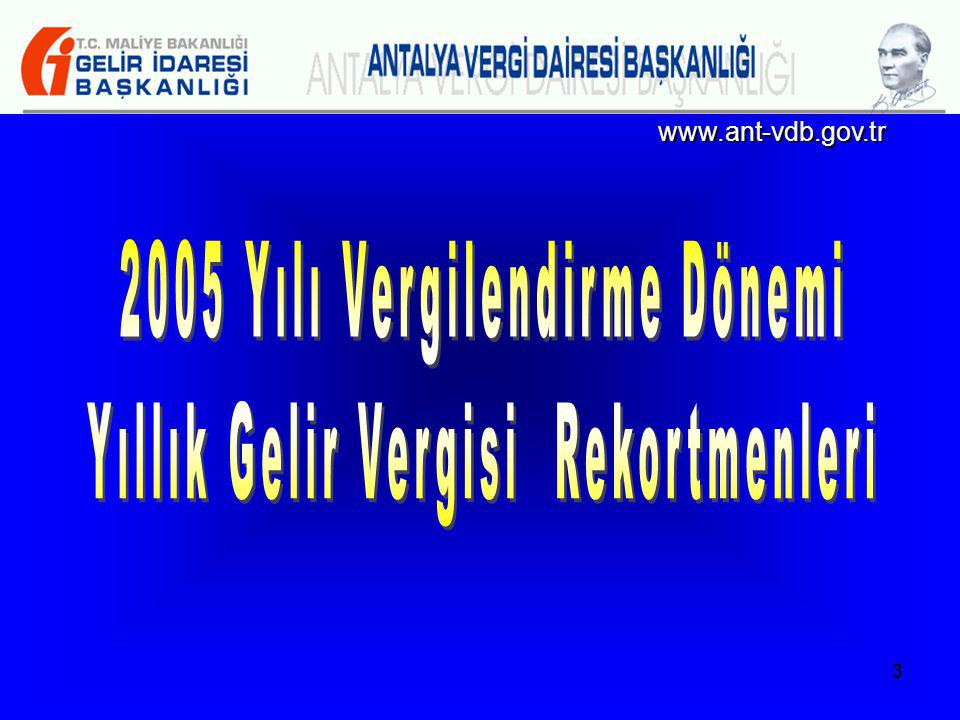 2005 Yılı Vergilendirme Dönemi Yıllık Gelir Vergisi Rekortmenleri