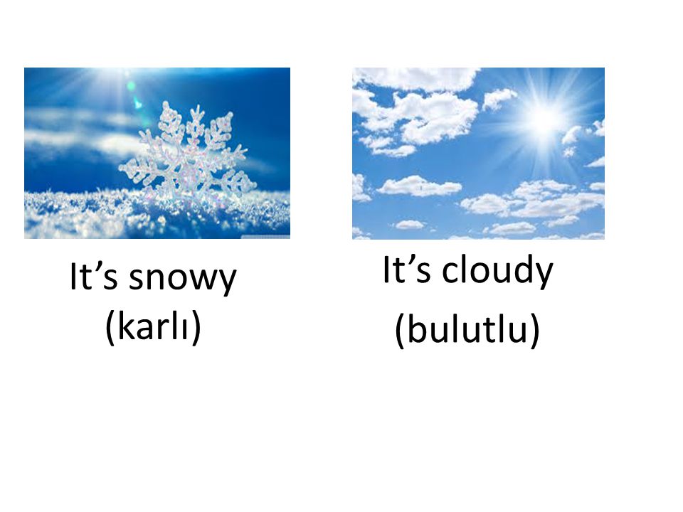 It’s cloudy (bulutlu) It’s snowy (karlı)