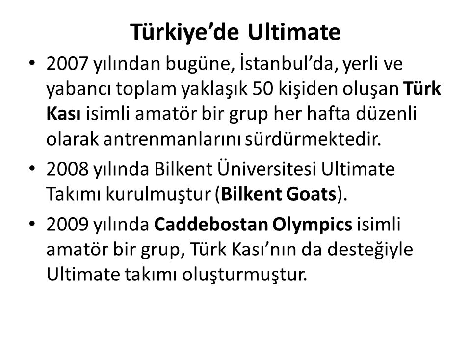 Türkiye’de Ultimate
