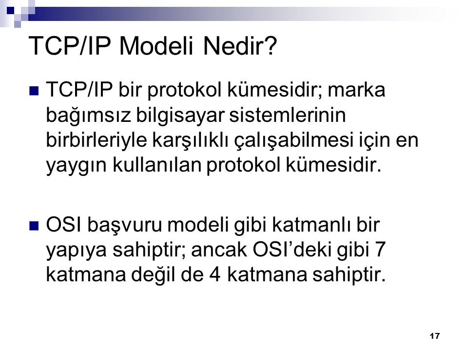 TCP/IP Modeli Nedir