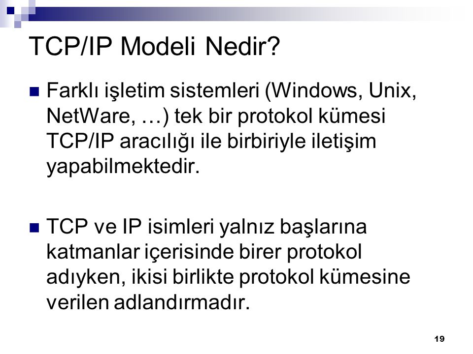 TCP/IP Modeli Nedir
