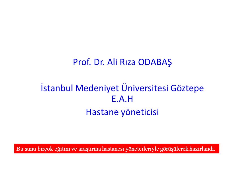 İstanbul Medeniyet Üniversitesi Göztepe E.A.H