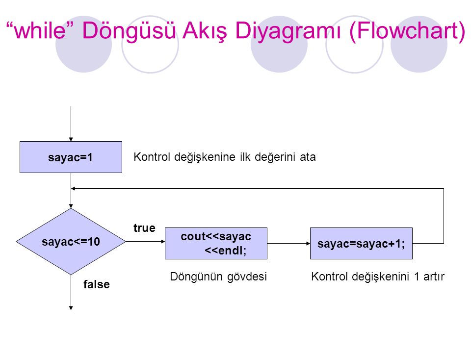while Döngüsü Akış Diyagramı (Flowchart)
