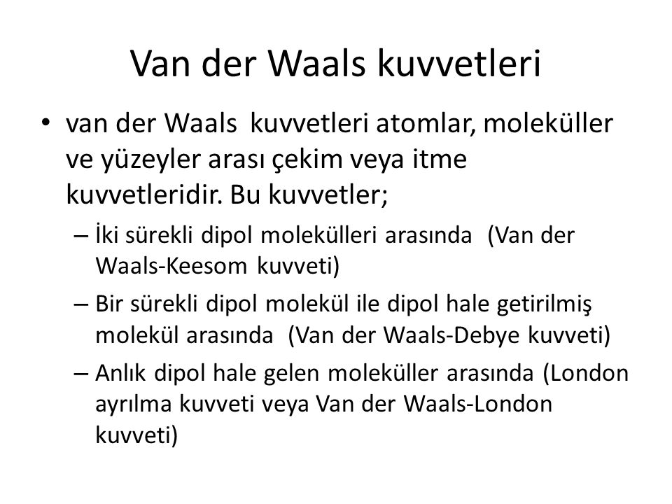 Van der Waals kuvvetleri