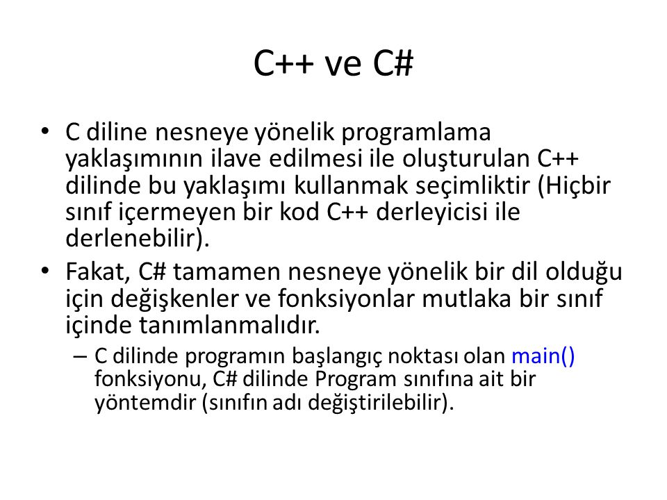 C++ ve C#
