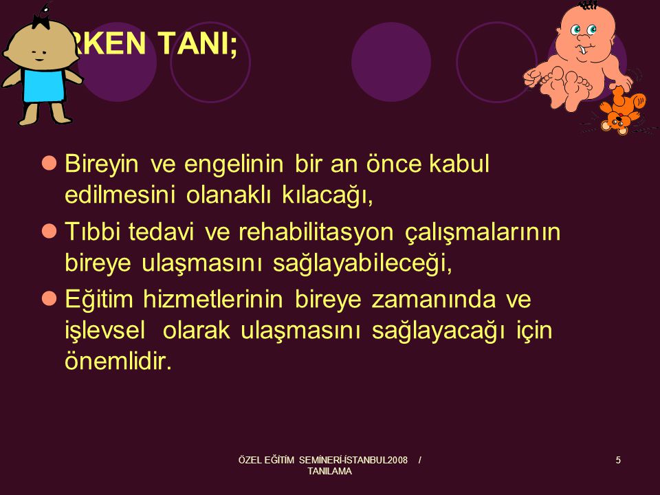 ÖZEL EĞİTİM SEMİNERİ-İSTANBUL2008 / TANILAMA
