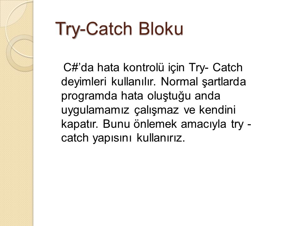 Try-Catch Bloku