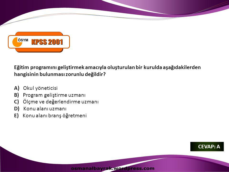 KPSS 2001 osmanalbayrak.wordpress.com