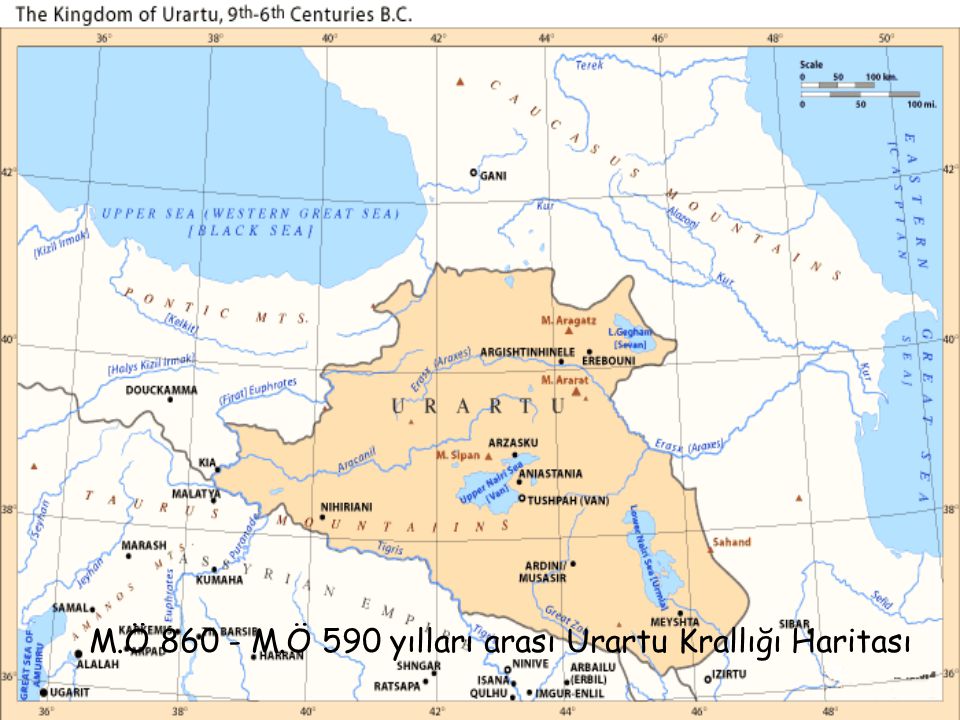 M.Ö M.Ö 590 yılları arası Urartu Krallığı Haritası