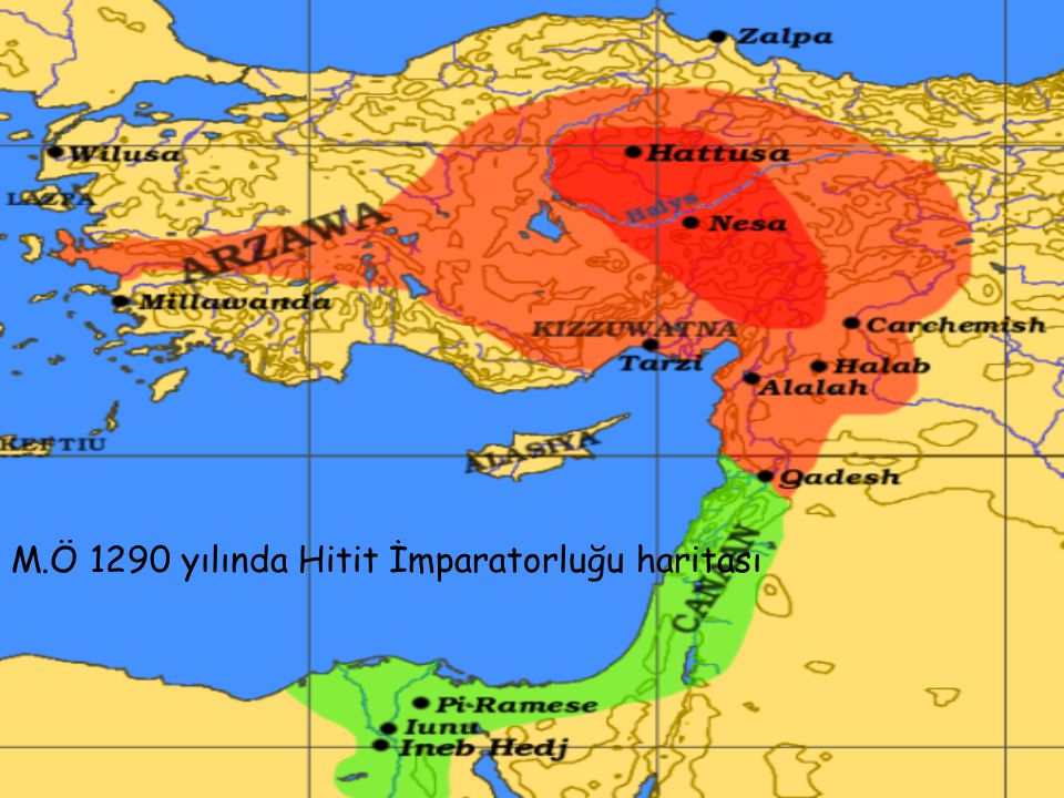 M.Ö 1290 yılında Hitit İmparatorluğu haritası