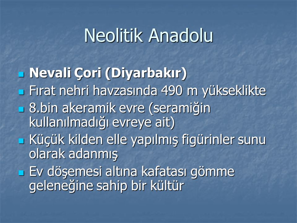 Neolitik Anadolu Nevali Çori (Diyarbakır)