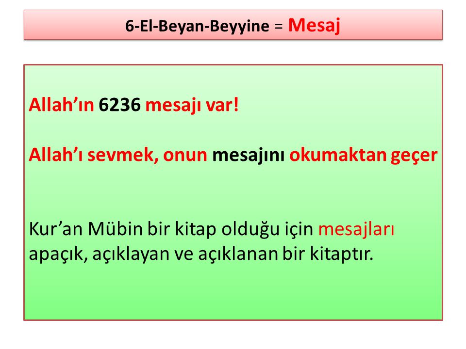 6-El-Beyan-Beyyine = Mesaj